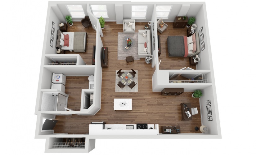 05E - 2 bedroom floorplan layout with 1 bathroom and 1062 square feet
