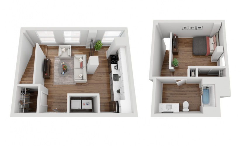 06L - 1 bedroom floorplan layout with 1 bathroom and 744 square feet