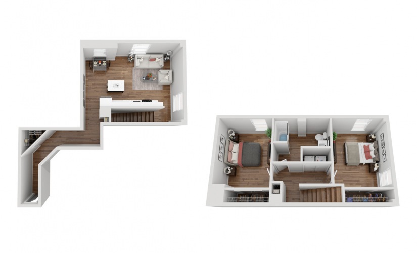 012T - 2 bedroom floorplan layout with 1 bathroom and 1068 square feet